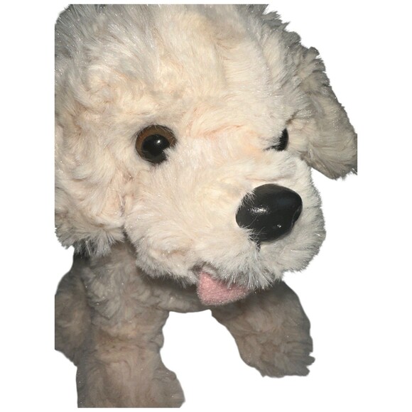 Golden Labradoodle Dog Plush 8" Realistic Stuffed Animal Sitting Cream - Picture 11 of 13